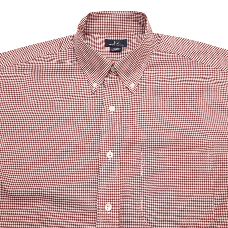 Brooks Brothers 346 レッド ギンガムチェック ボタンダウンシャツ